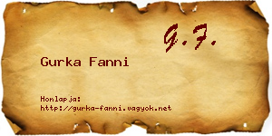 Gurka Fanni névjegykártya